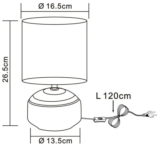 Globo 21624 - Lampada da tavolo IGA 1xE14/40W/230V grigio/ceramic
