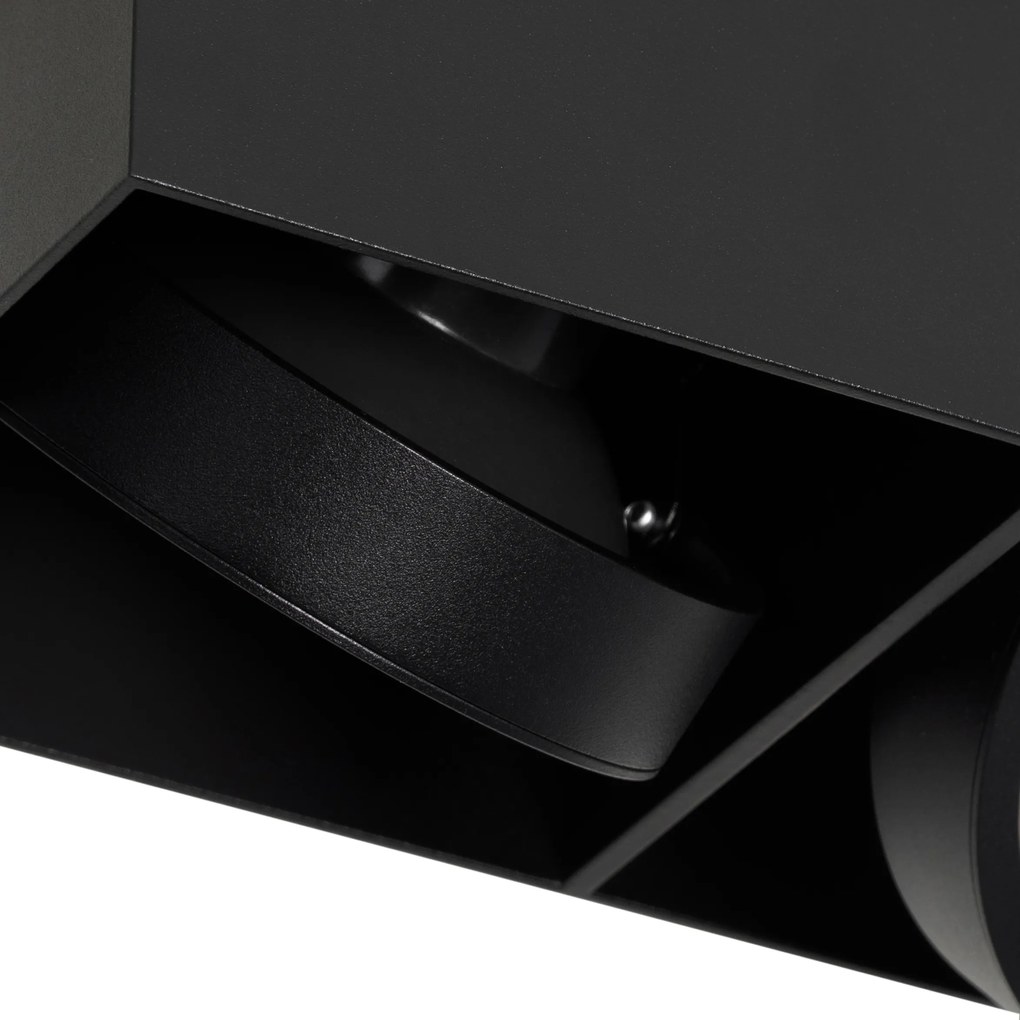 Faretto di design nero rettangolare AR111 2 luci - Box