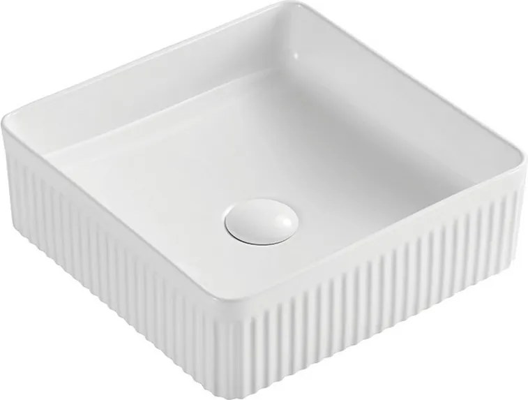 Lavabo bagno scanalato 36.5 cm in ceramica | KLS-3650R - KAMALU