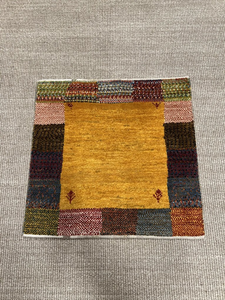 Gabbeh Tappeto 60x60 Giallo (Iran) Annodato A Mano