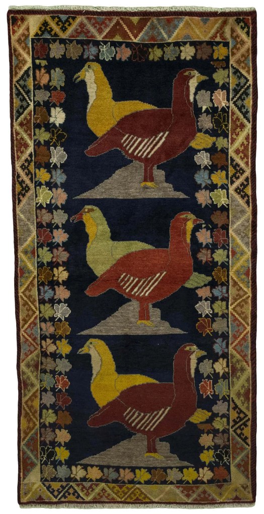 Gabbeh Tappeto persiano 220 x 110 Blu (Iran) Annodato A Mano