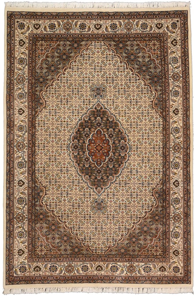 Tabriz Tappeto 240x170 Beige (Indian) Annodato A Mano