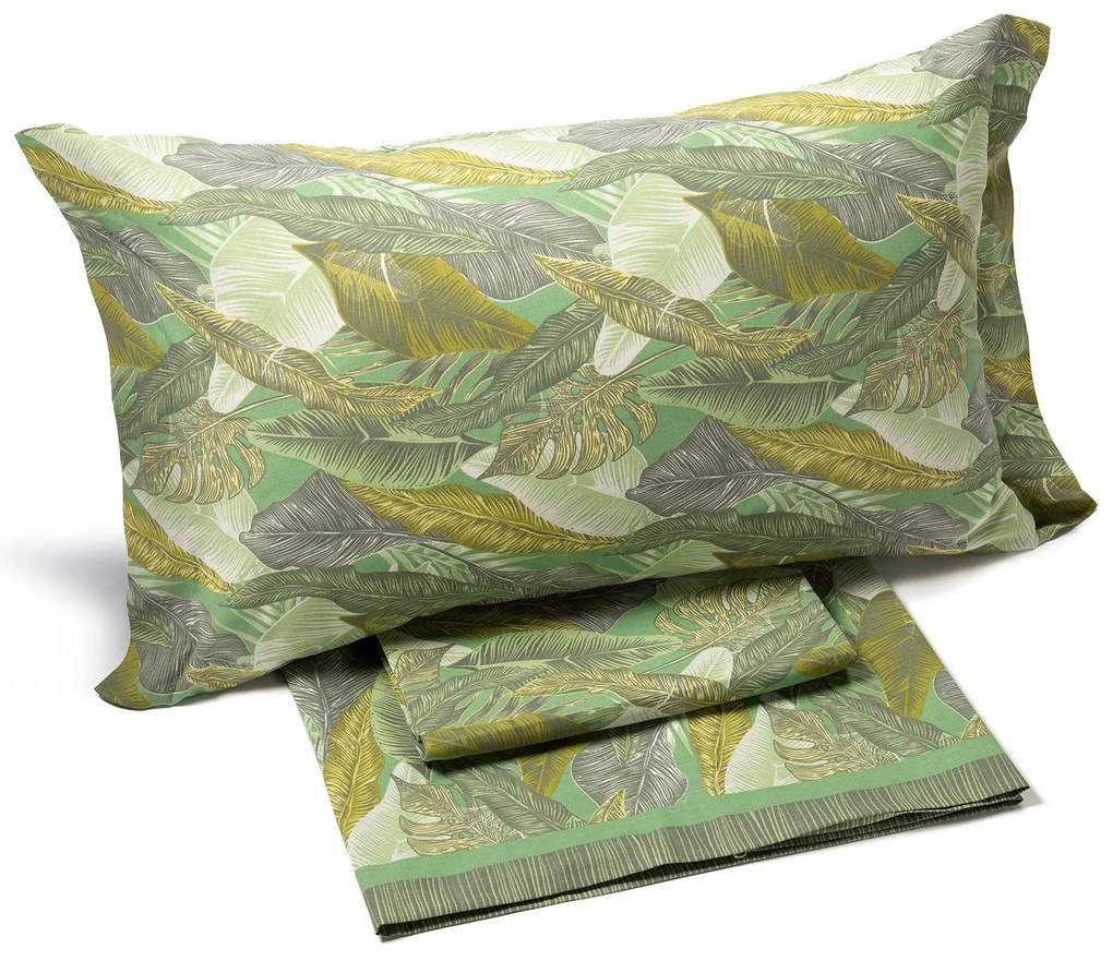 Completo Lenzuola in Cotone Fashion green Matrimoniale