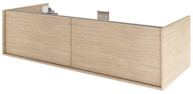 Mobile da bagno sospeso sotto lavabo L 120 x H 32 x P 48 cm rovere satinato, 2 cassetti SENSEA Neo Frame