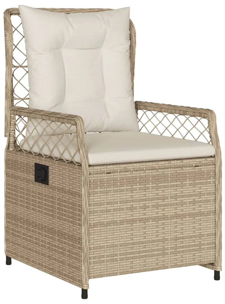 Sedie da giardino reclinabili 2 pz beige polyrattan