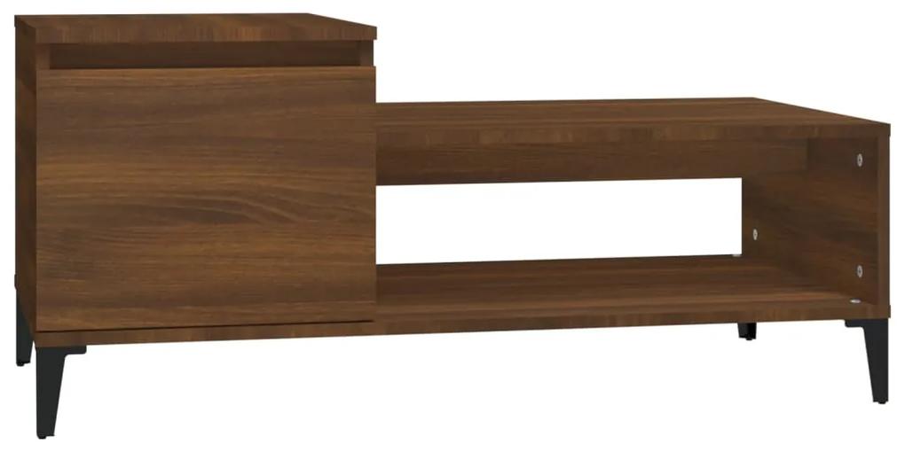 Tavolino da salotto rovere marrone100x50x45cm legno multistrato