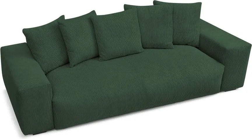 Divano verde con rivestimento in velluto a coste 280 cm Voltaire – Bobochic Paris