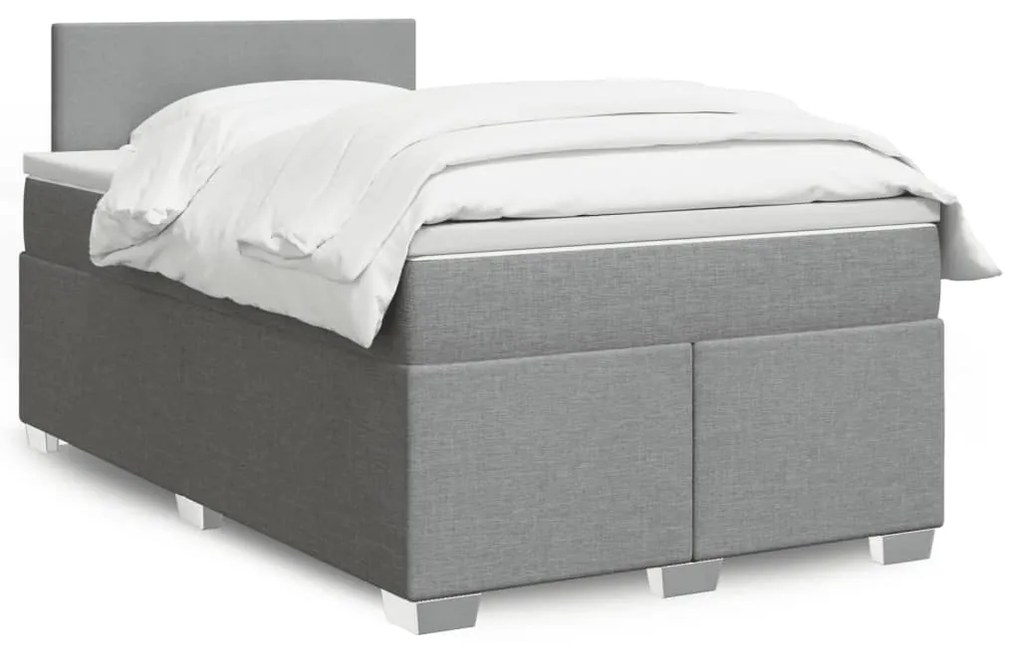 Giroletto A Molle Con Materasso Grigio Chiaro 120x200cm Tessuto /