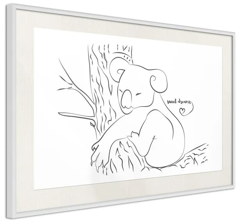 Poster  Resting Koala  Cornice Quadri Cornice d'oro con passe-partout, Larghezza x Altezza Home decor 90x60