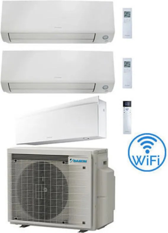 Daikin - Climatizzatore garanzia italia Perfera All Seasons + Emura Wifi Trial Split Inverter 9000 + 9000 + 12000 btu con u.e. 3MXM52A9 Classe