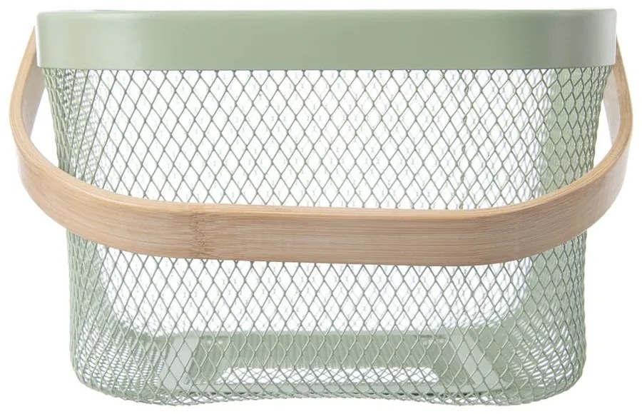 Cesto con filo metallico in metallo 24,5x24,5x30 cm Greenish – Orion