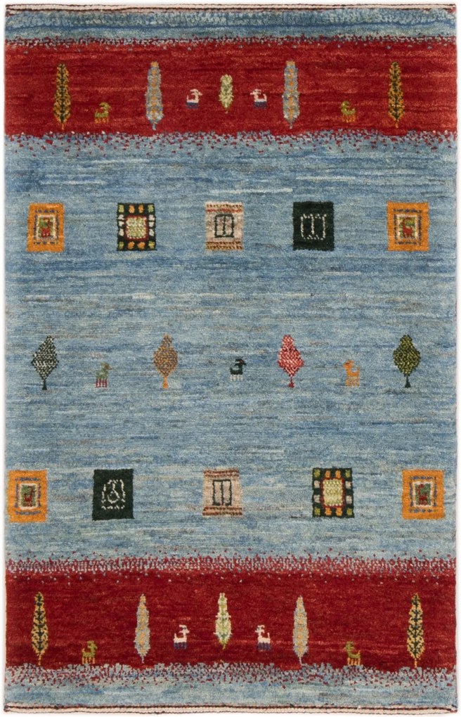Loribaft Tappeto persiano 60x90 Blu (Iran) Annodato A Mano
