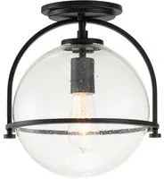 Plafoniera Industrial Nordica Somerset Acciaio Nero 1 Luce E27