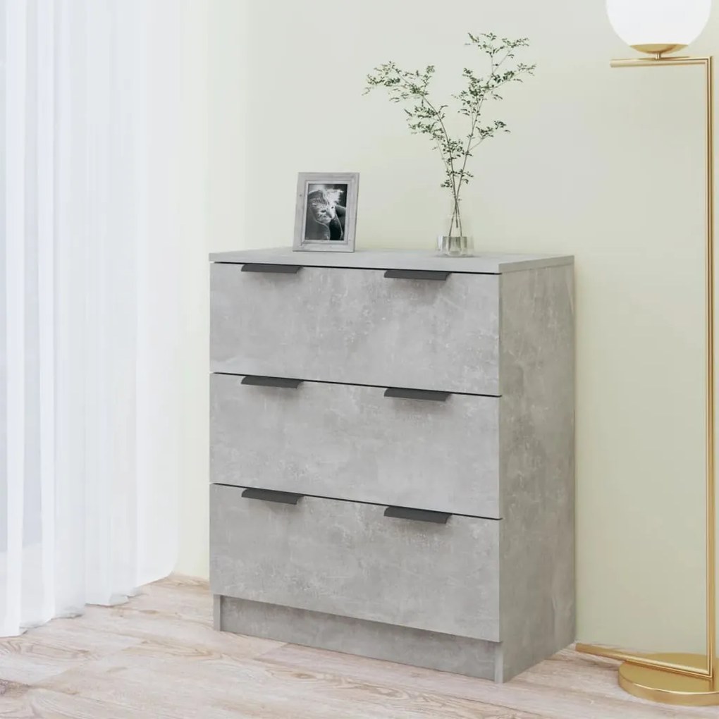 Credenza grigio cemento 60x30x70 cm in legno multistrato