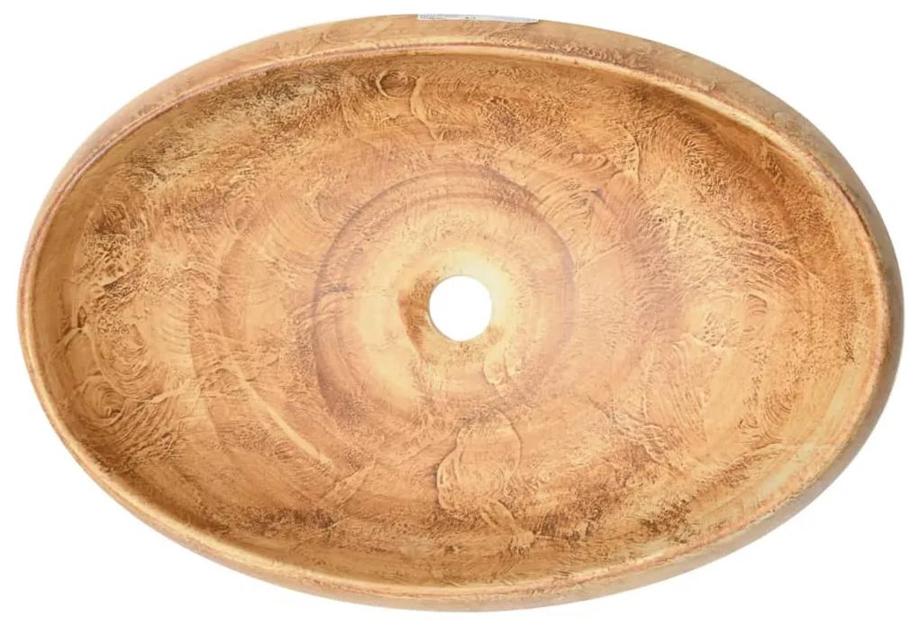 Lavabo da Appoggio Marrone Ovale 59x40x15 cm Ceramica