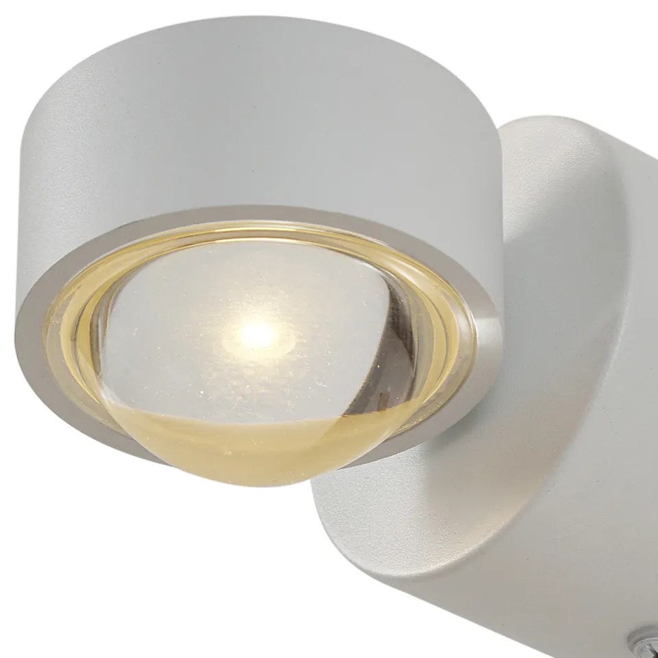 Lampada da parete di design bianca con LED IP44 - Lens