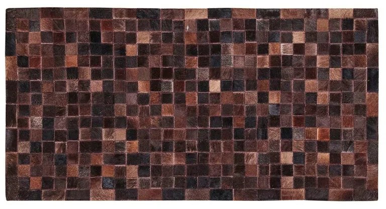 Tappeto Leath patchwork in cuoio marrone rossiccio, L 120 x L 60 cm