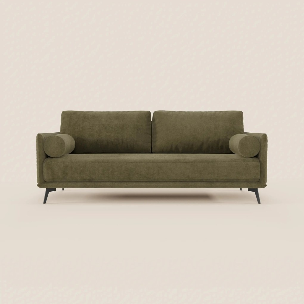 Basalto Divano lineare 2 o 3 posti con seduta unica e base in metallo in tessuto smacchiabile T31