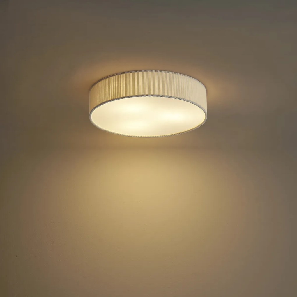 Plafoniera moderna bianca con paralume in velluto 46cm 3 luci - Luz