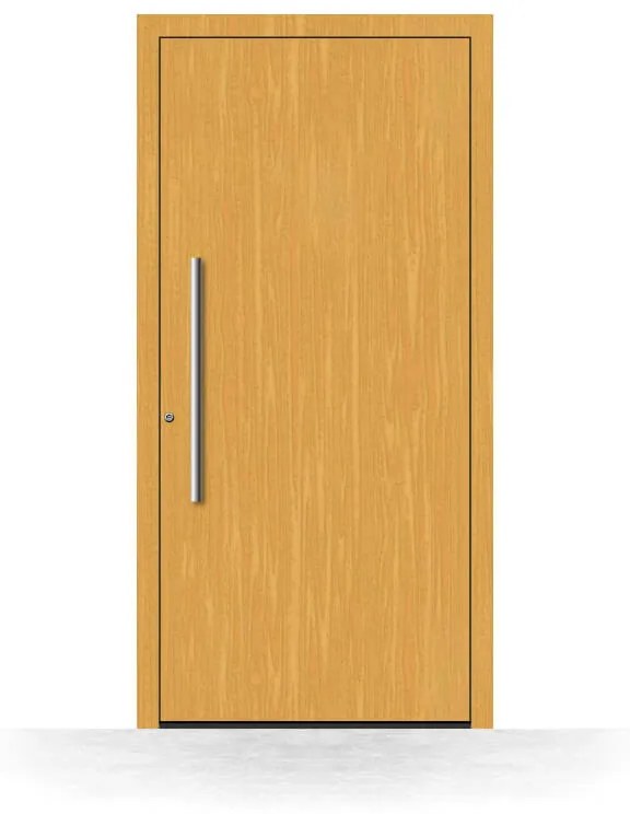 Portoncino ingresso legno, senza vetro, abete chiaro 110, apertura con spinta a sinistra, 850 x 1800 mm, modello Lucca, configura individualmente