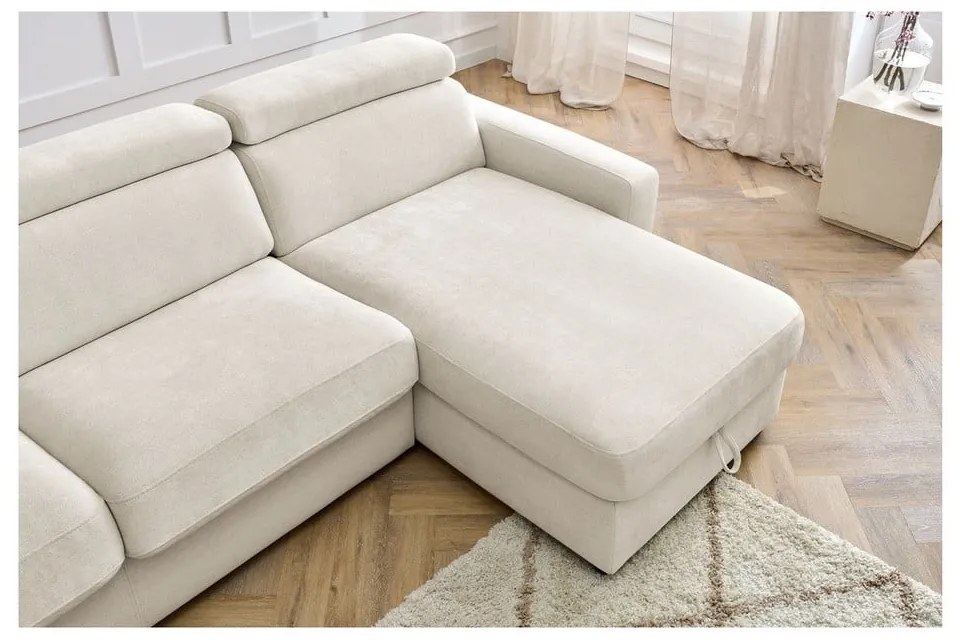 Divano angolare color crema allungabile (con composizione variabile) Monaco – Bobochic Paris