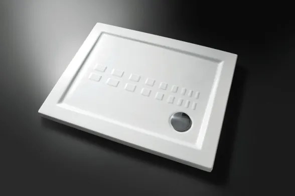 Piatto doccia quadrato 90 x 90 slim cm H 5,5 cm porcellana antiscivolo bianco