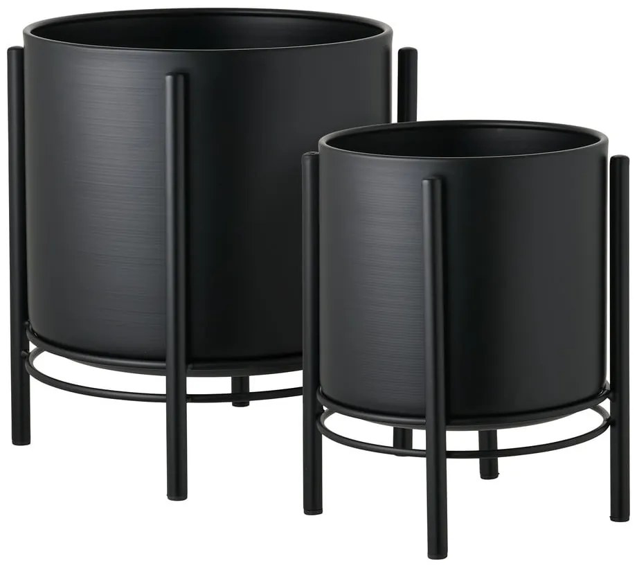 Set di coprivaso in metallo 2 pz ø 25 cm Svarta – House Nordic