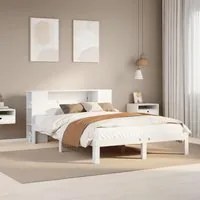 Letto Libreria senza Materasso Bianco 150x200 cm Legno di Pino 3322518