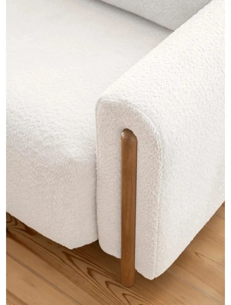 Divano color crema allungabile/con contenitore e rivestimento in bouclé 244 cm Arcadova – ELTAP