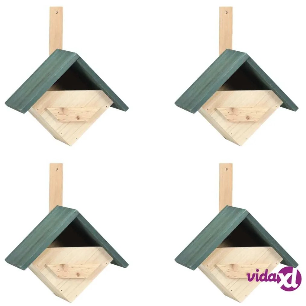 vidaXL Casette per Uccelli 4 pz 24x16x30 cm in Legno di Abete
