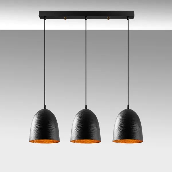 Lampadario a sospensione su cavo TATTOO 3xE27/40W/230V nero