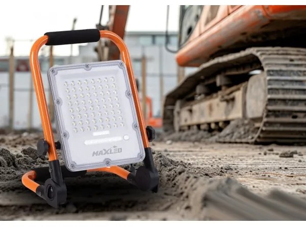 Proiettore LED ricaricabile con treppiede LED/50W/3,2V 4500K 5000 mAh IP65 arancione