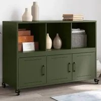 Credenza Verde Oliva 100,5x39x72 cm Acciaio Laminato a Freddo 846738