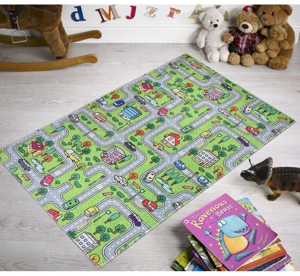 Tappeto verde per bambini 160x230 cm Green Neighborhood - Vitaus