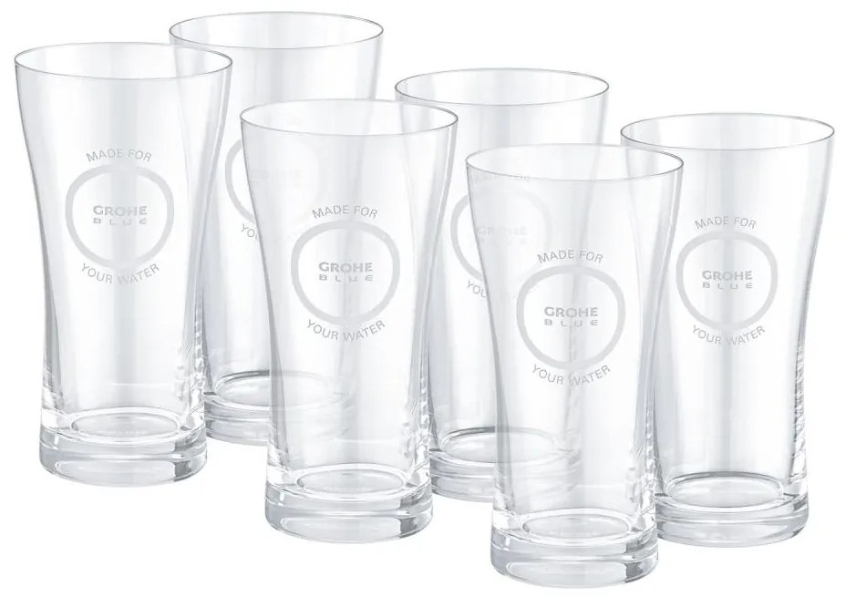 GROHE 40437000 - Set da 6 bicchieri BLUE 250 ml in cristallo/trasparente
