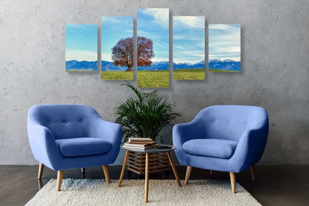 Quadri 5 pezzi – Panorama montano