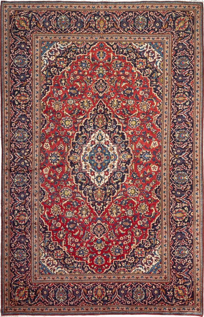 Kashan Tappeto persiano 310x200 Rosso (Iran) Annodato A Mano