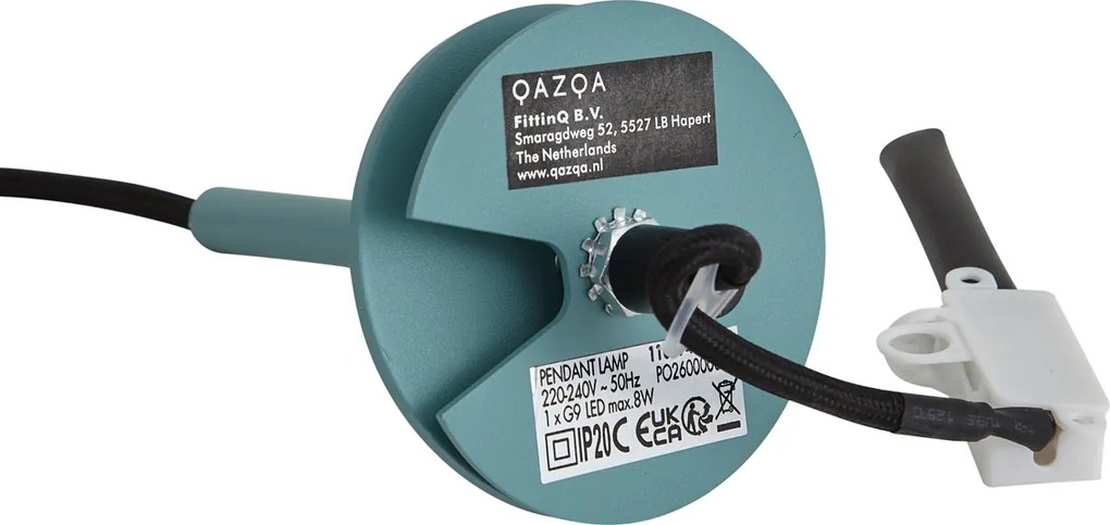 Lampada a sospensione moderna blu con piastra a soffitto integrata - Chuba
