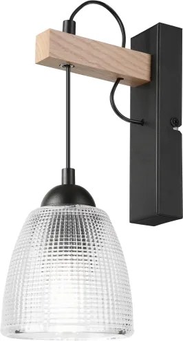 Lampada da parete LEANDRA 1xE27/15W/230V rovere/nero