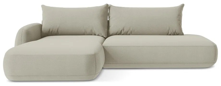 Divano angolare beige allungabile (con penisola a sinistra/con chaise lounge) Hale – Makamii