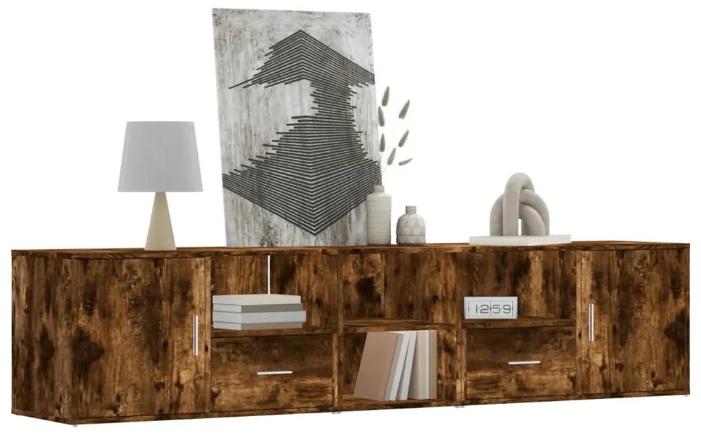 Mobile Angolare Rovere Fumo 200x40x45 Cm İn Truciolato /