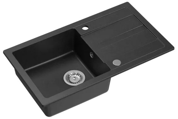 Sapho - Lavello da cucina 77x44 cm granito/nero