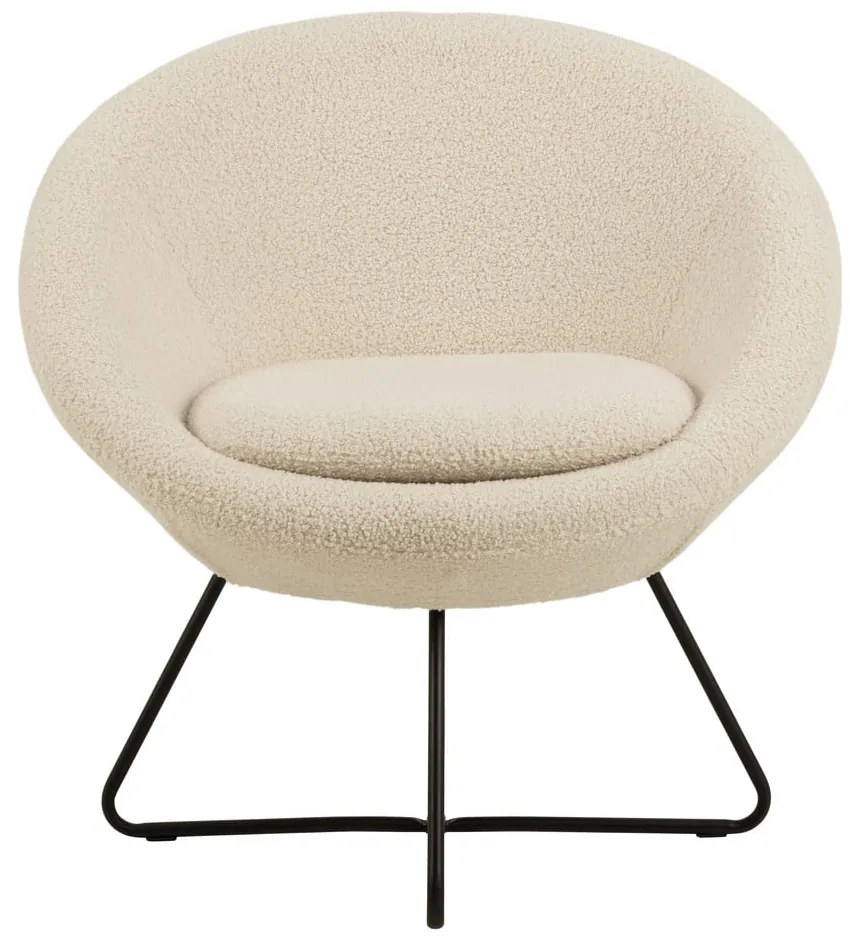 Poltrona in lana artificiale bianco crema Center - Actona