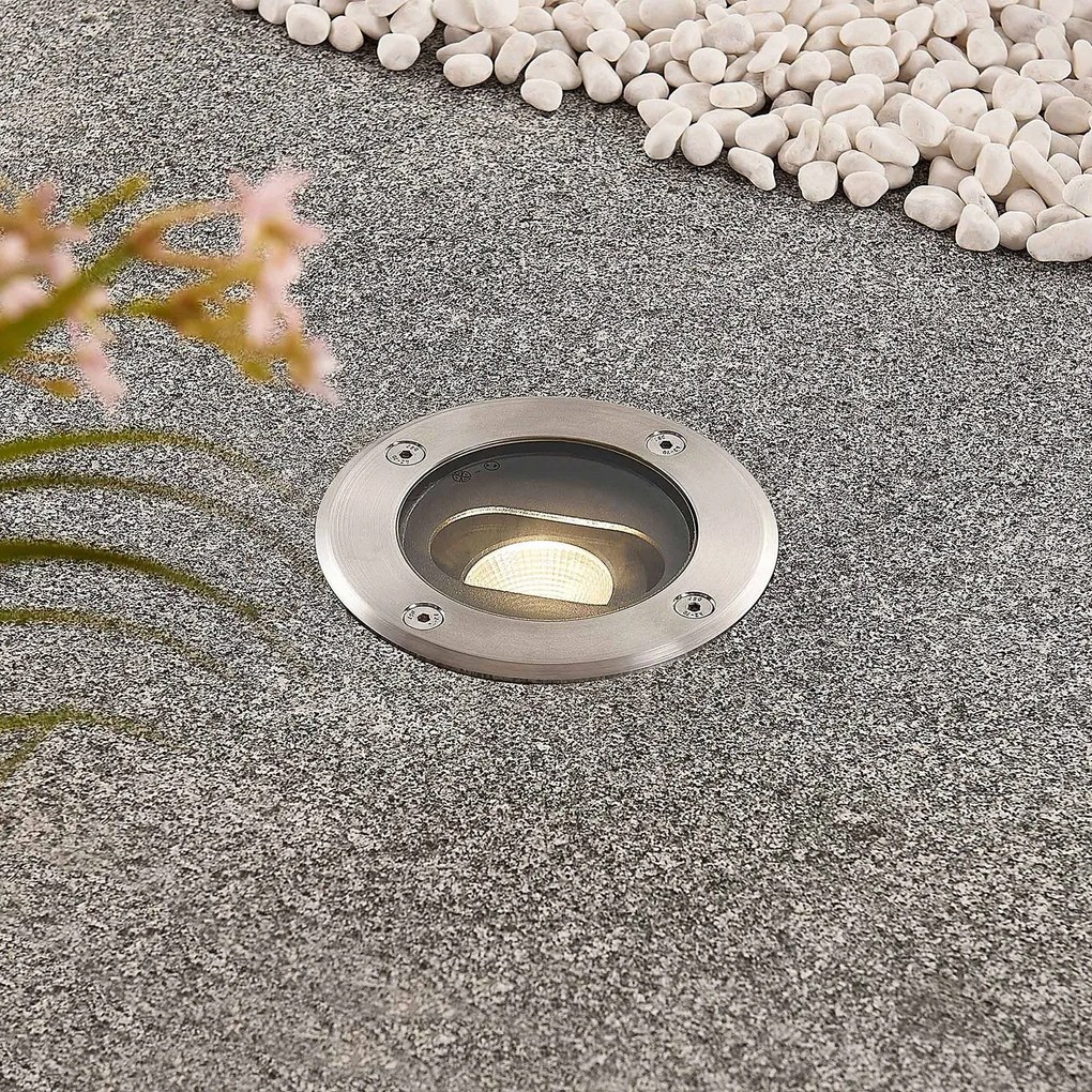 Lucande Lampada da incasso per pavimento a LED Doris, acciaio inox