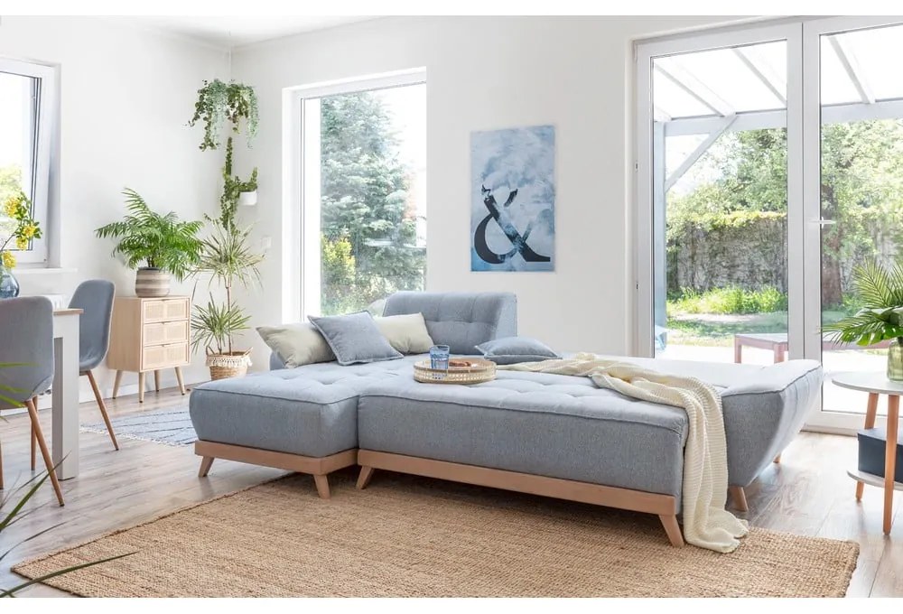 Divano letto azzurro ad angolo variabile Dazzling Daisy - Miuform