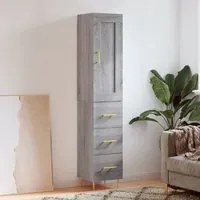 Credenza Grigio Sonoma 34,5x34x180 cm in Legno Multistrato 3200191