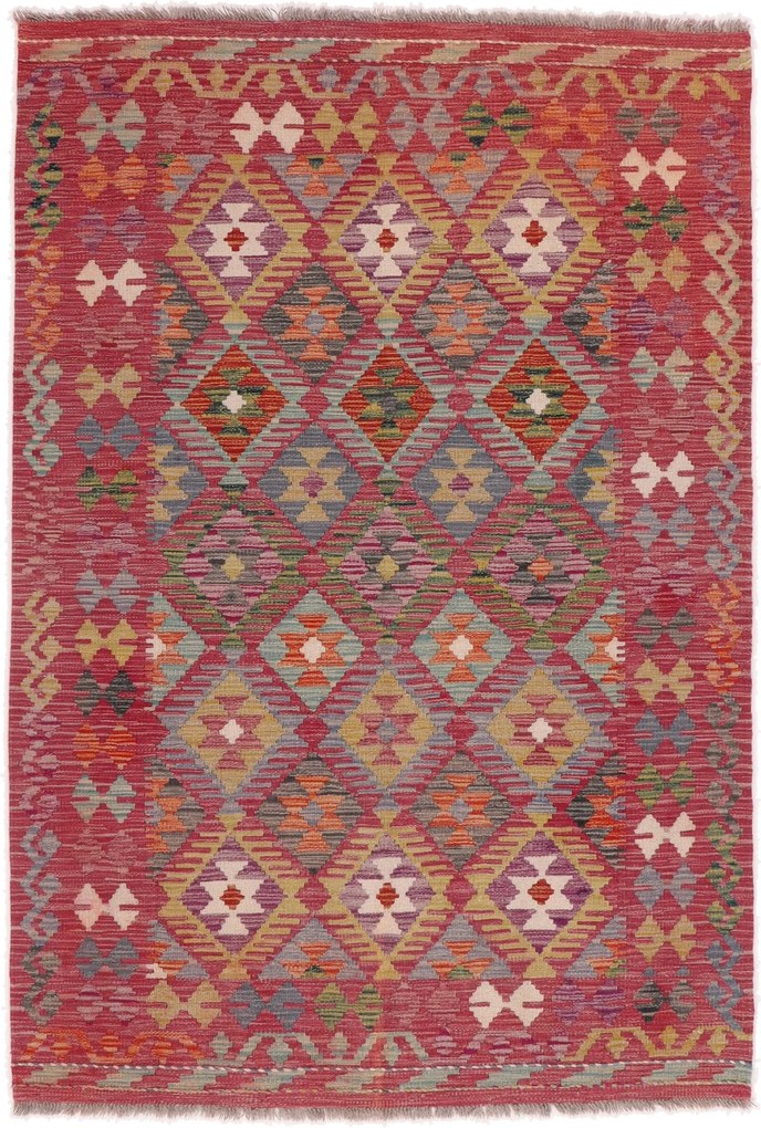 Kilim Tappeto 190x130 (Afghanistan) Tessuto A Mano