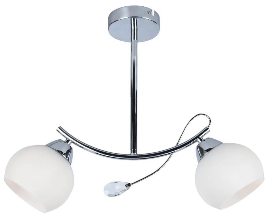 Lampadario a sospensione con supporto rigido CONNOR 2xE27/15W/230V cromo lucido/bianco