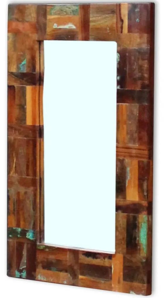 Specchio in Legno Massello di Recupero 80x50 cm