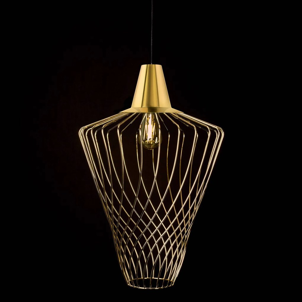 Lampada a sospensione Wave L Nowodvorski Lighting, dimmerabile, Ottone / Oro, Soggiorno / Sala da pranzo, Metallo, Lampada a sospensione